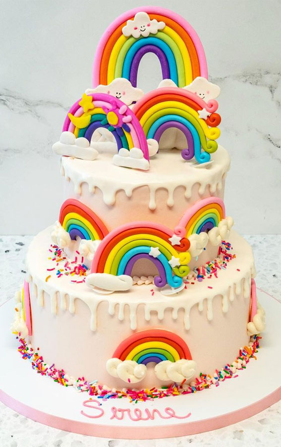 Cute Rainbow Cake Ideas For You Colourful Dessert : Lots of Rainbows