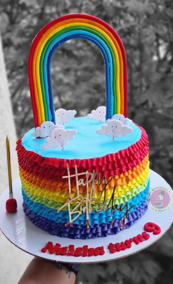 Rainbow Heart Cake