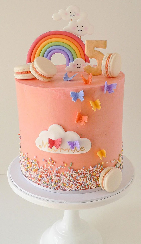 Evan's Rainbow Candy Cake - Innards | White cake coloured 6 … | Flickr