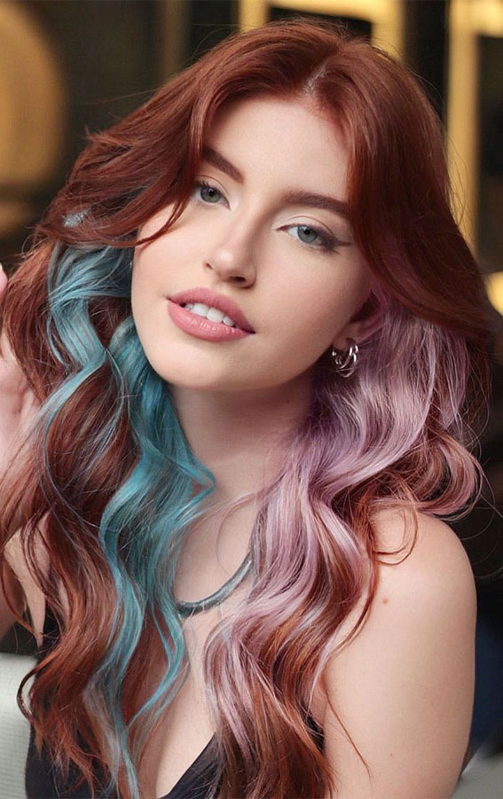 35 Cute Summer Hair Colours & Hairstyles : Mermaid Vibes