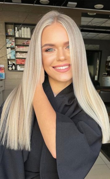 32 Trendy Blonde Hair Colour Ideas Champagne Blonde Straight Hair