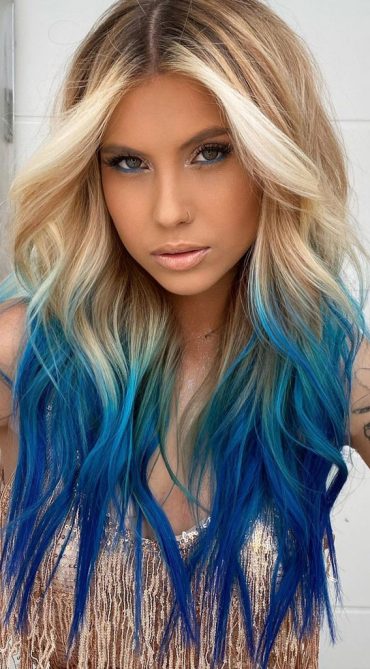35 Cute Summer Hair Colours And Hairstyles Blonde To Ombre Blue 