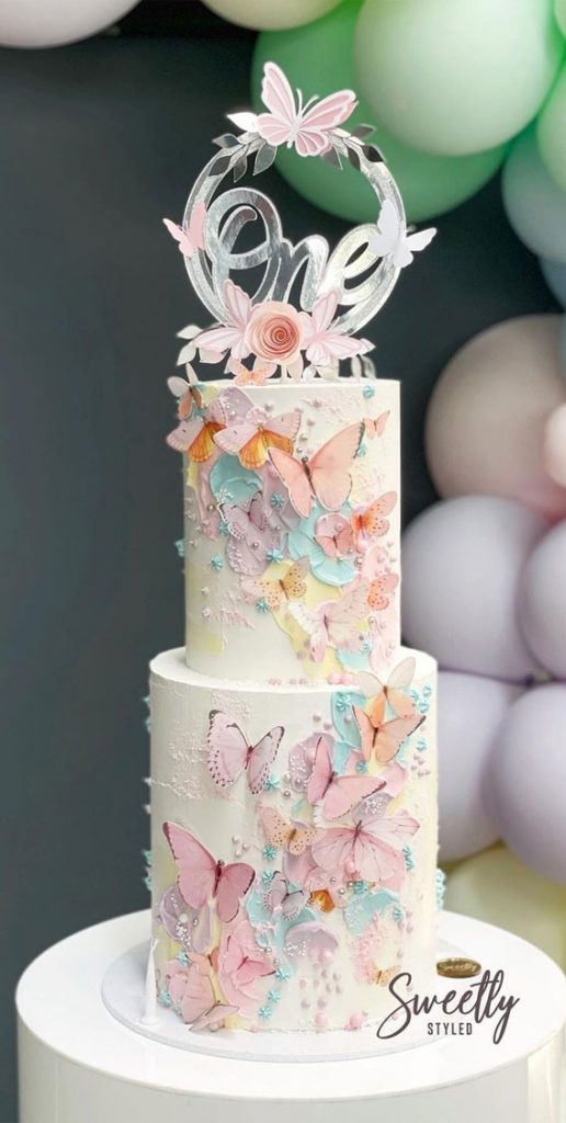 A Cake To Celebrate Your Little One : Pastel Butterfly Cake