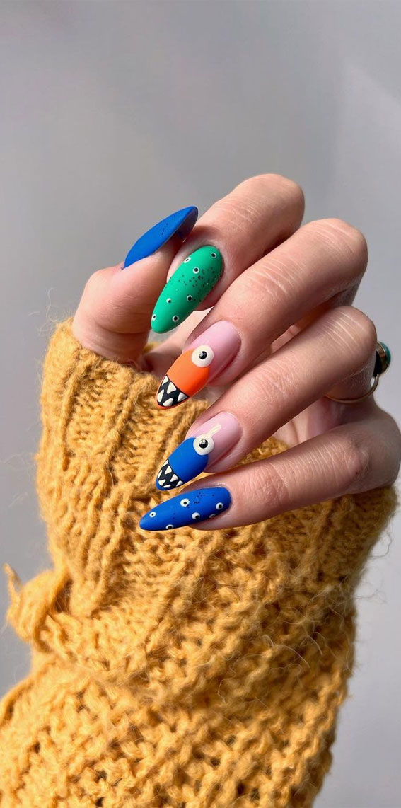 30 Spooktacular Halloween Nail Designs : Bold Monster Nails