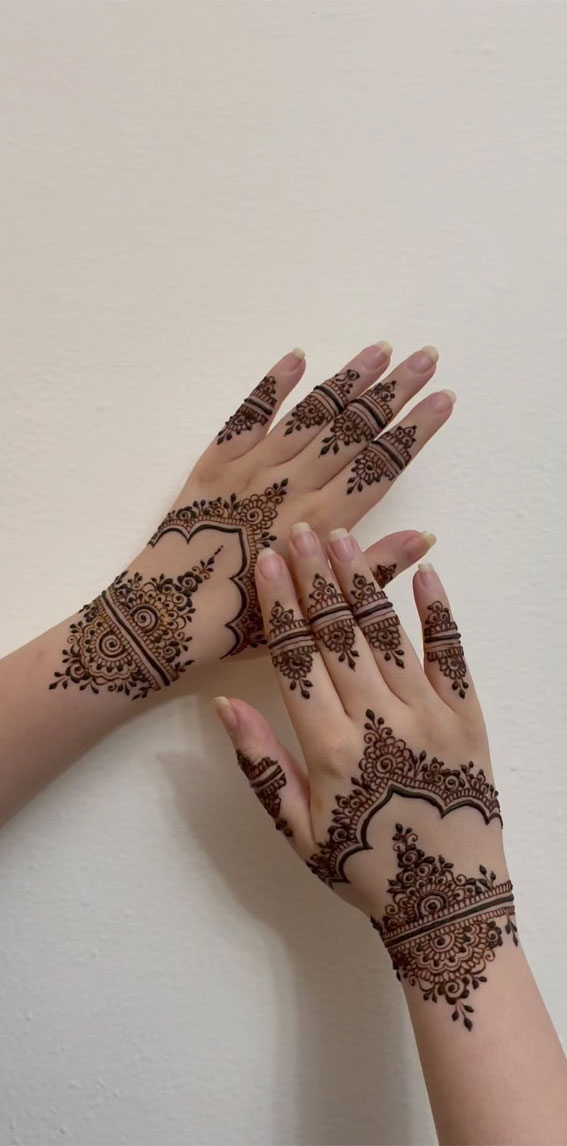 easy henna designs for hands front