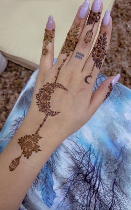 22 Henna Designs Inspired by the Night Sky : Khafeef Moon Simple