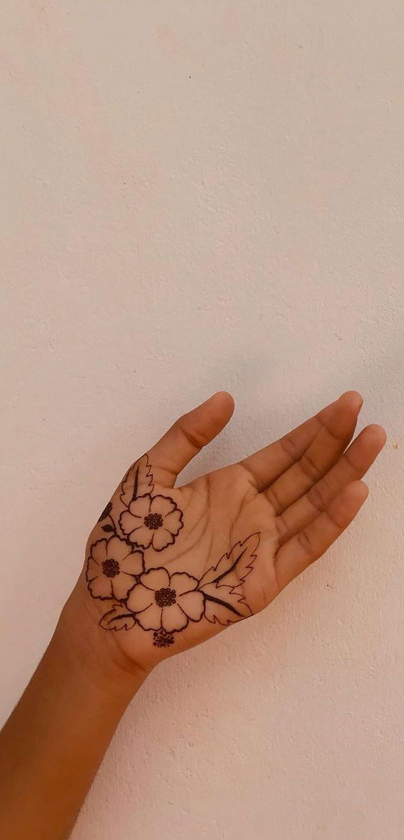 35 Beautiful Henna Design Ideas : Simple Floral For Eid