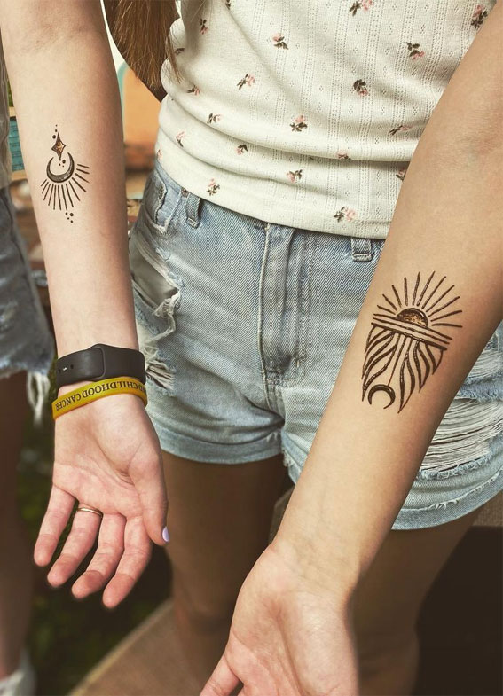 22 Henna Designs Inspired by the Night Sky : Celestial Henna on Arm