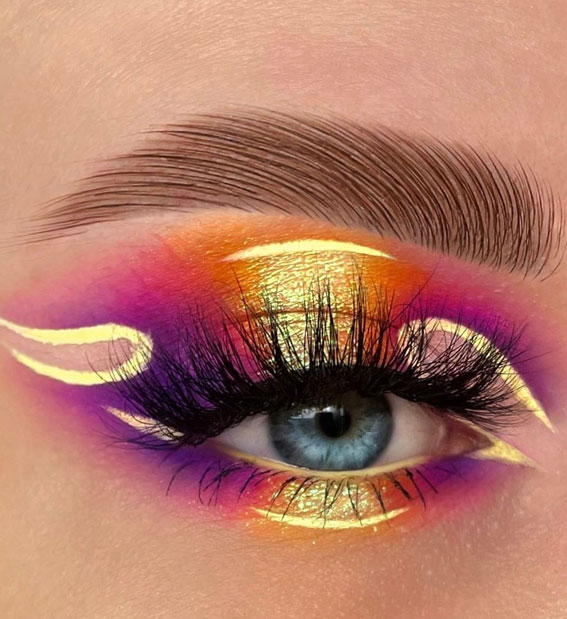 Bold and Bright Summer Makeup Vibrant & Daring : Summer Sunset Look