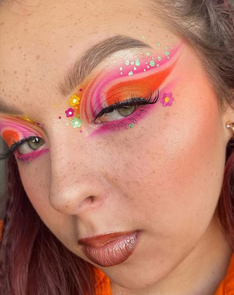 Bold and Bright Summer Makeup Vibrant & Daring : Orange and Pink Combo