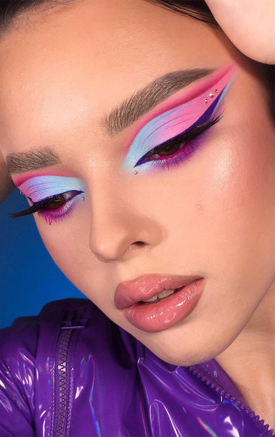 Bold and Bright Summer Makeup Vibrant & Daring : Blue, Pink & Purple Blends