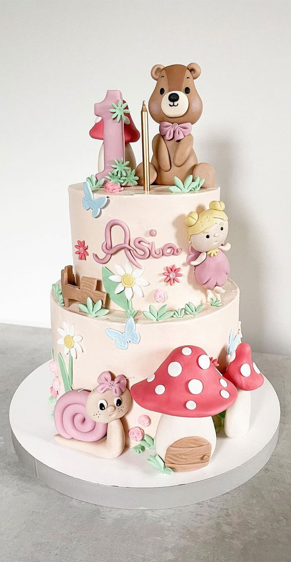 A Cake To Celebrate Your Little One : Fairy, Mushroom, Snail & Teddy
