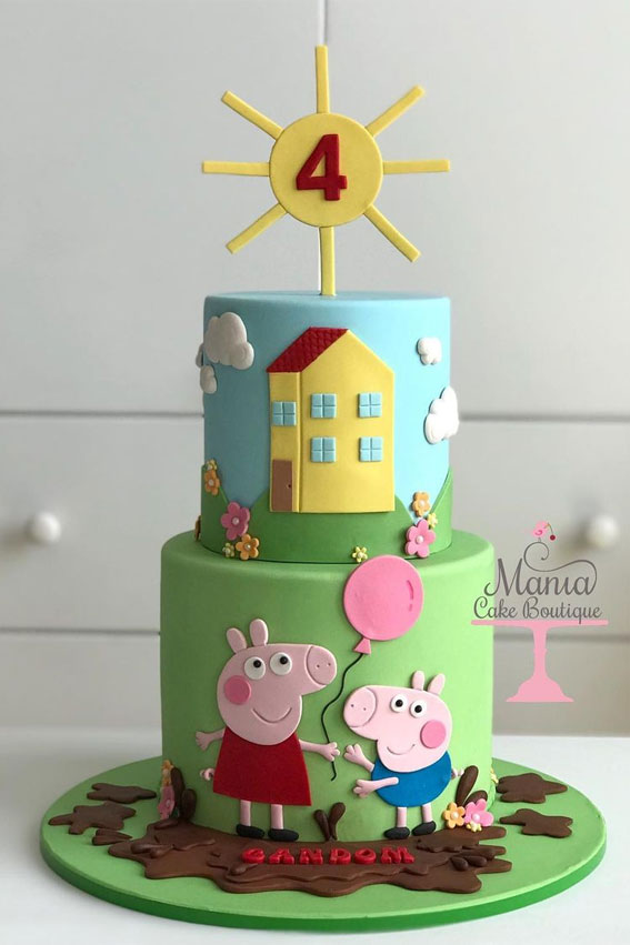 Order Peppa Cartoon Theme Cake Online, Price Rs.2099 | FlowerAura