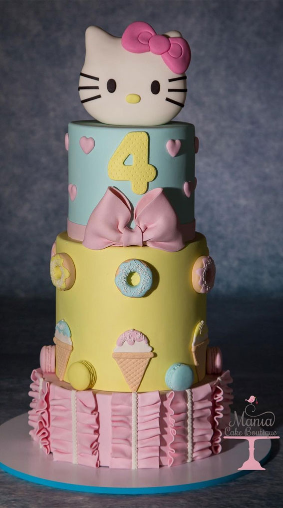 2 tier Hello Kitty birthday cake 8+5inch, Food & Drinks, Homemade Bakes on  Carousell