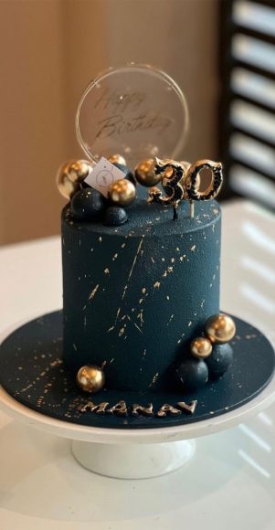 50 Birthday Cake Ideas to Mark Another Year of Joy : Dark Cake for 30th ...