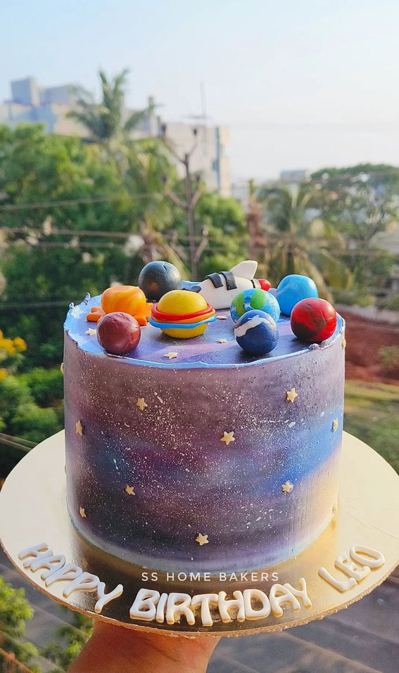 50 Layers of Happiness Birthday Cakes that Delight : Galaxy Theme Cake