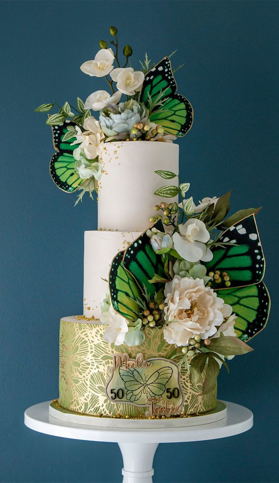 50 Layers of Happiness Birthday Cakes that Delight : Three tier Butterfly Wings inspired birthday cake