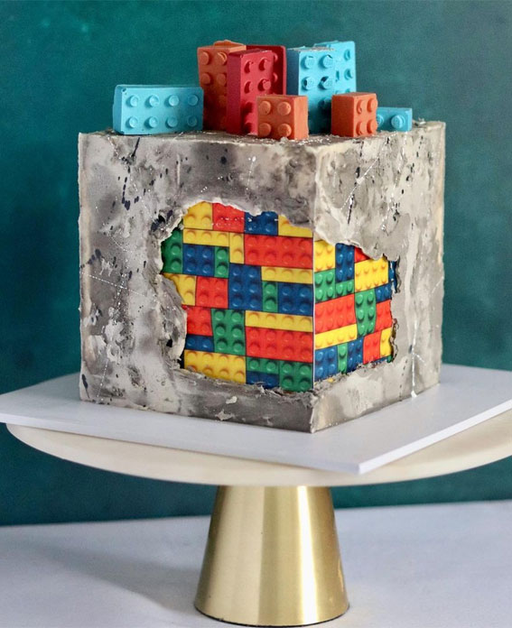 50 Layers of Happiness Birthday Cakes that Delight : Concrete Lego in a Black Forest flavour