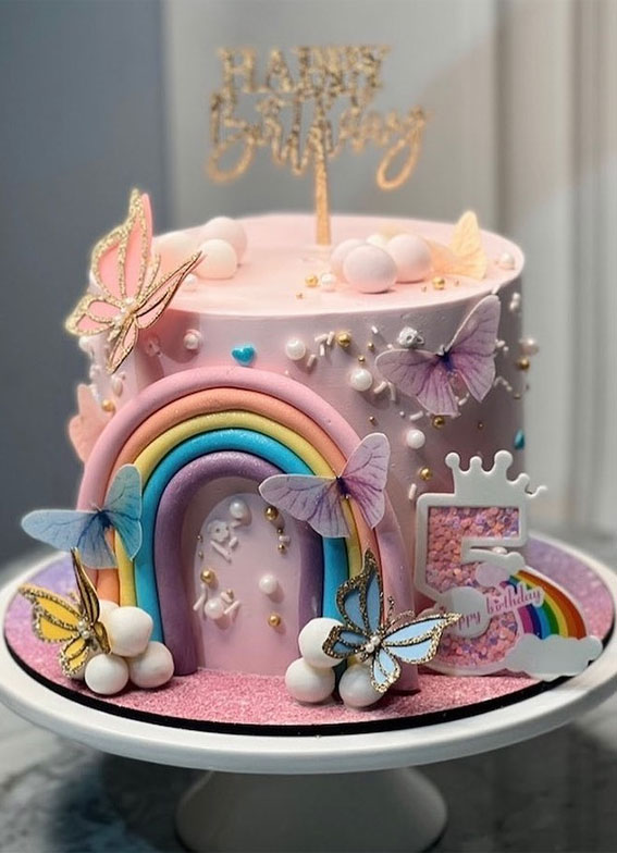 50 Layers of Happiness Birthday Cakes that Delight : An enchanting butterfly cake