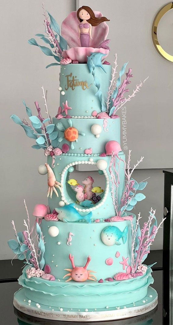 Mermaid Layer Cake - Love and Confections