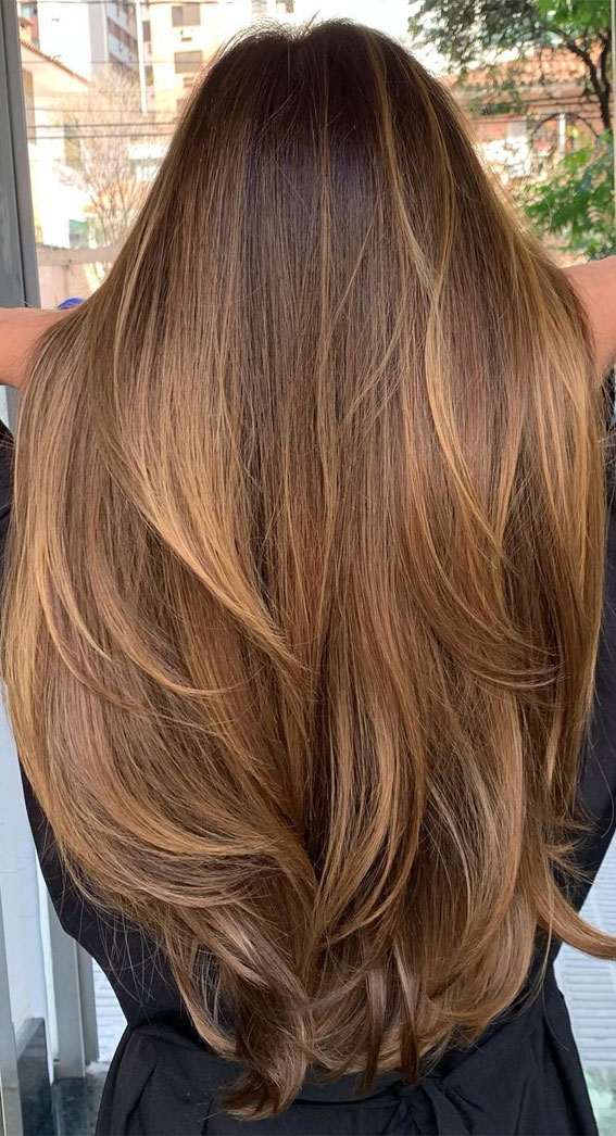 50 Exciting Hair Colour Ideas & Hairstyles for Brunettes : Sugar Brown Balayage