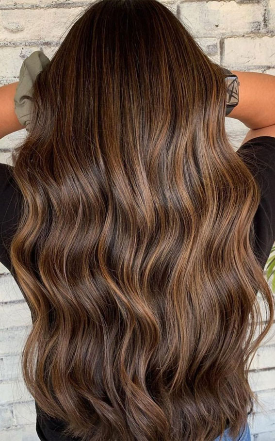 50 Exciting Hair Colour Ideas & Hairstyles for Brunettes : Brown Sugar Cookie