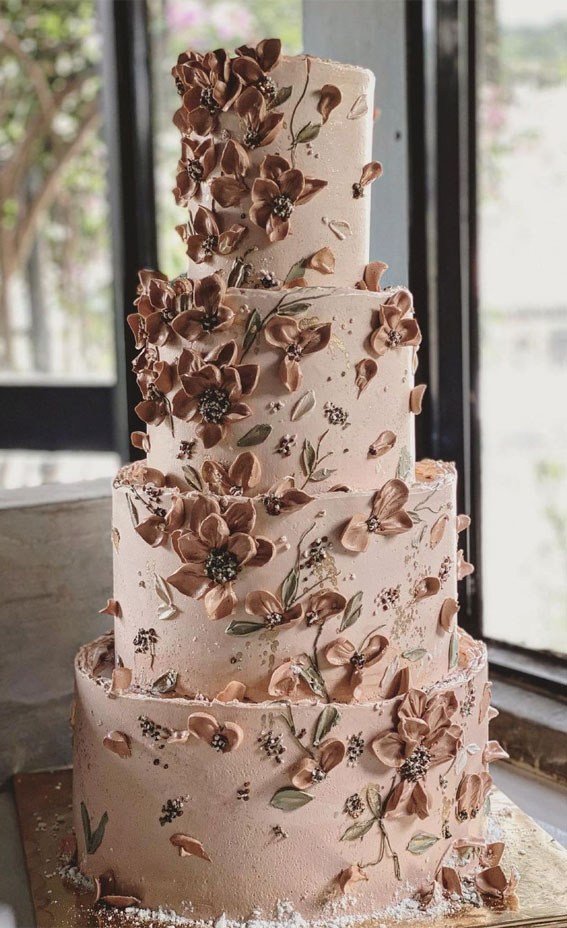40 Eternal Elegance Wedding Cake Ideas : Four Tier Buttercream Nude Tones