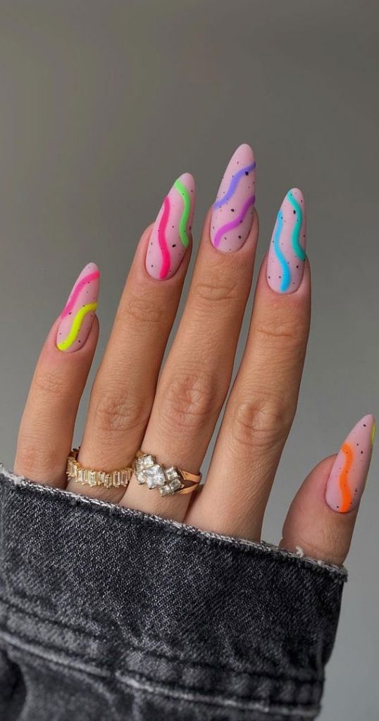 Celebrate Summer With These Cute Nail Art Designs Neon Swirls