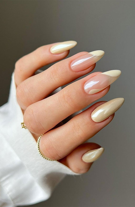 Celebrate Summer with These Cute Nail Art Designs : Vanilla Chrome Nails