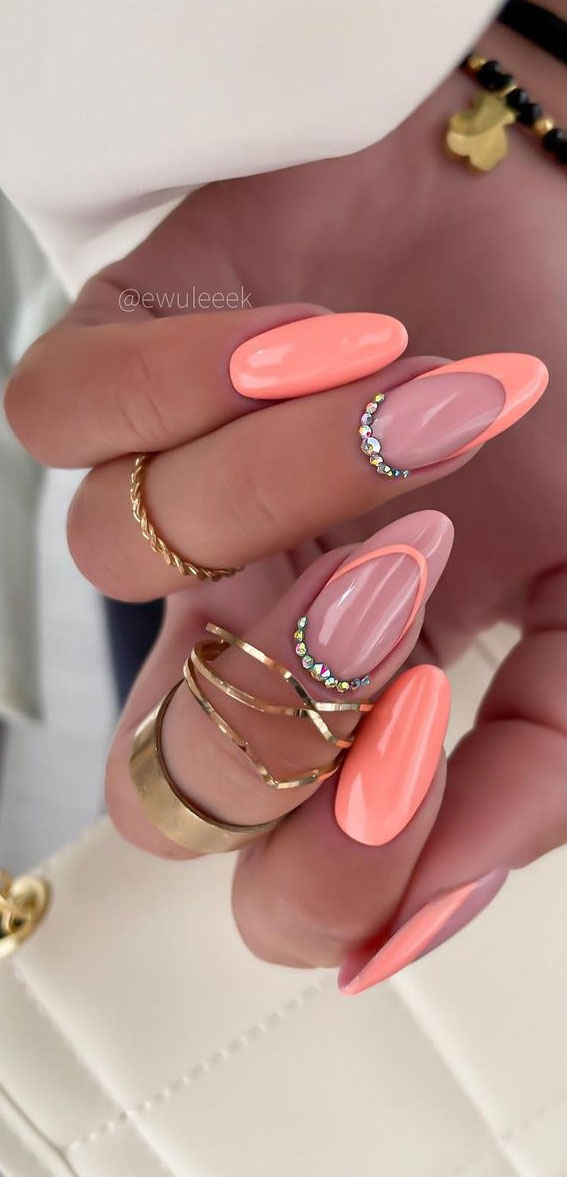 Channel the Enchanting Spirit of Summer on Your Nails : Orange Peach Nails