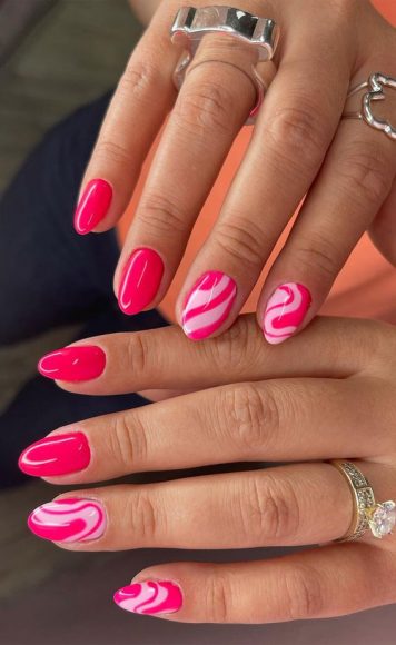 Celebrate Summer With These Cute Nail Art Designs Swirl Pink Nails 0811