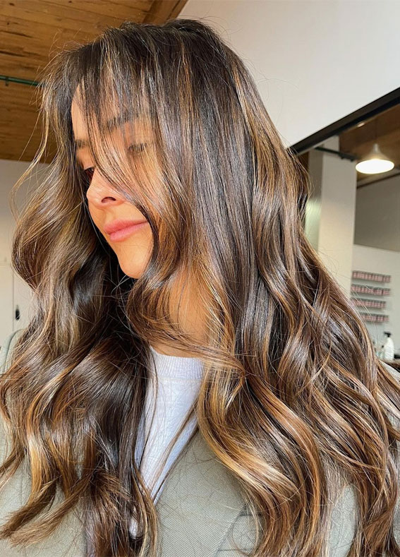 sun-kissed hair, hair color ideas, sun-kissed highlights on brown hair, natural sun-kissed brown hair, sun-kissed highlights blonde hair, sun-kissed highlights on black hair, sun-kissed balayage on dark brown hair, ombre hair color