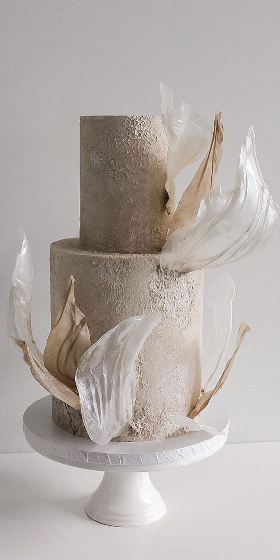 40 Eternal Elegance Wedding Cake Ideas : Ethereal Neutral Romance Cake