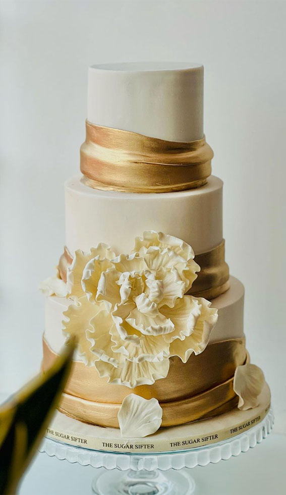 Golden Engagement Special Cake - Manbhari Cakes