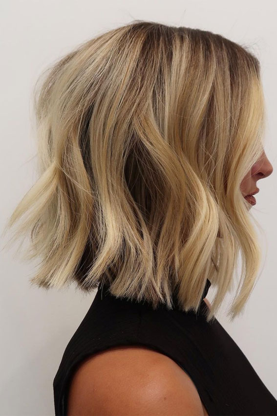 45 Versatile Bob Haircuts for Every Occasion : Modern Bob with Warm Highlights