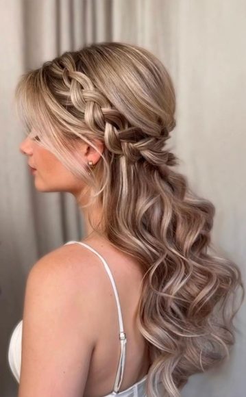 Half Up Half Down Wedding Hairstyles Thatre Chic And Versatile Braided Half Up With Bohemian 2272