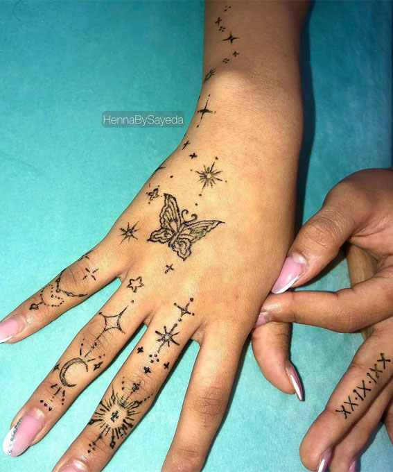Intricate Henna Designs for Special Occasions : Celestial vibe