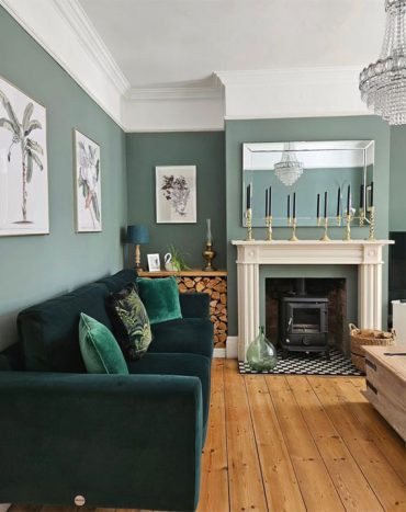 Sage Green Living Room with Clay & Beige