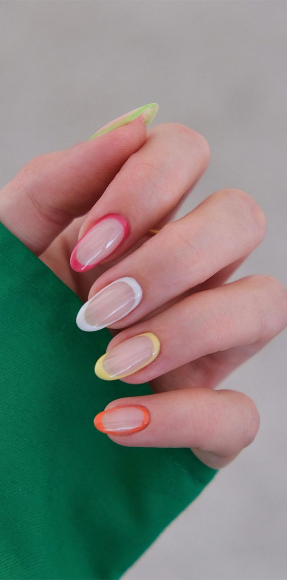 50 Pick and Mix Nail Designs for an Unboring Look : Mix n Match Border Nails