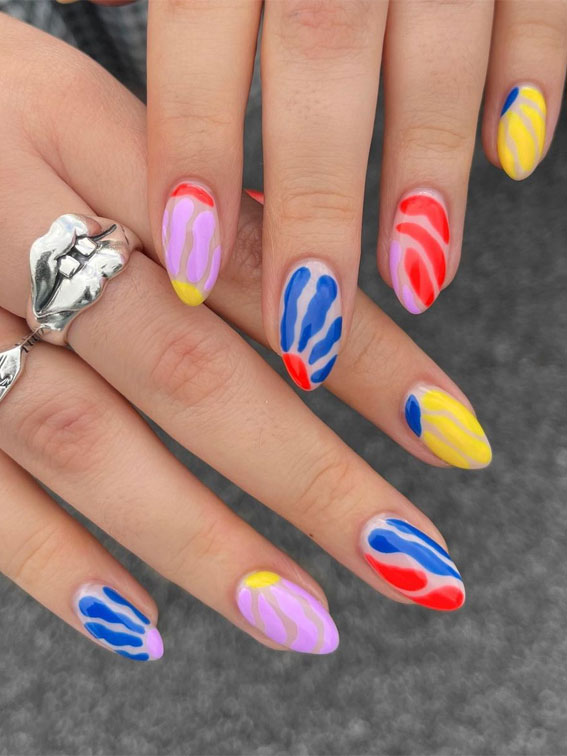 50 Pick and Mix Nail Designs for an Unboring Look : Bold Summer Nails