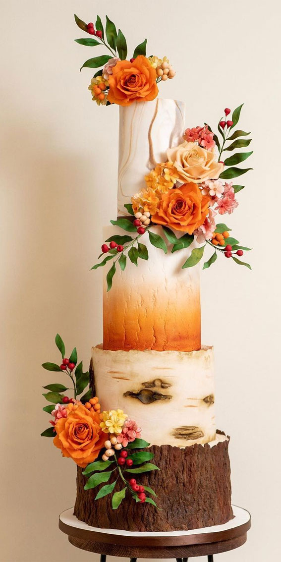 Autumn Leaves Wedding Cake | originally I was going to make … | Flickr