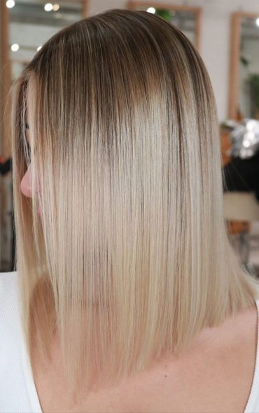 42 Breathtaking Balayage Hair Ideas : Lob Haircut with Babylights