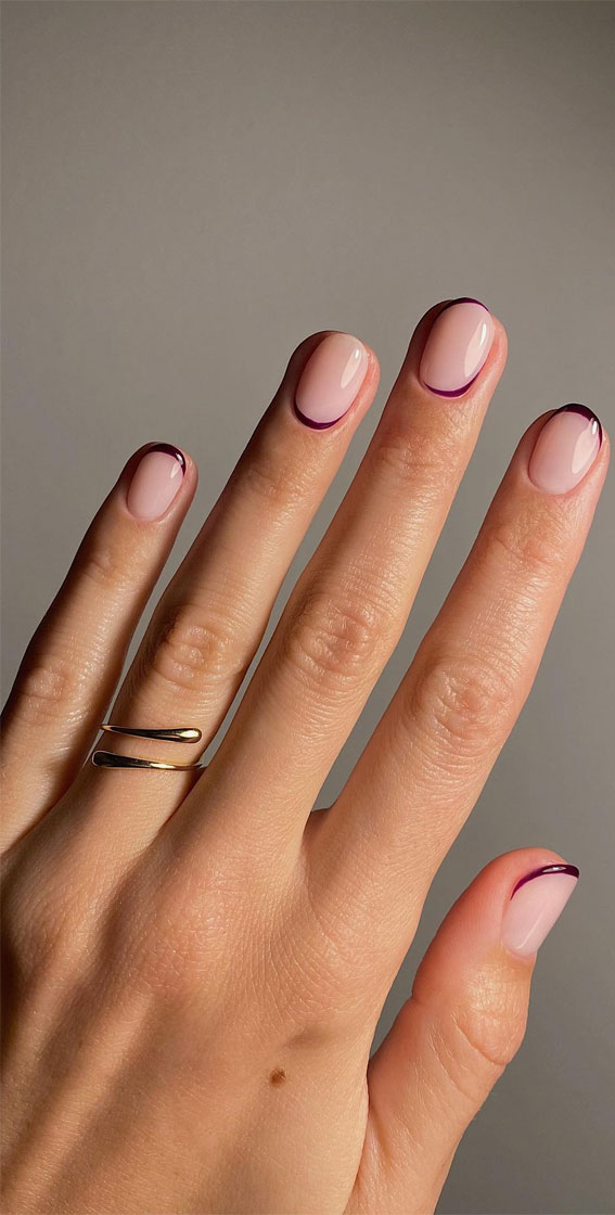 40 Expressive Fall Nail Art Designs to Flaunt Thin Purple French