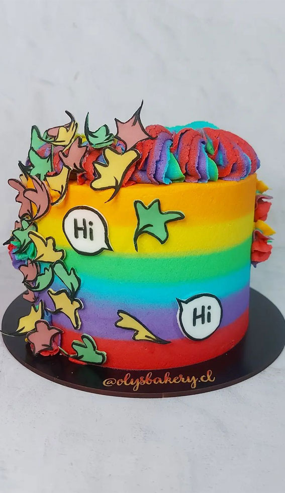 30+ Heartstopper Themed Cake Ideas : Rainbow Cake