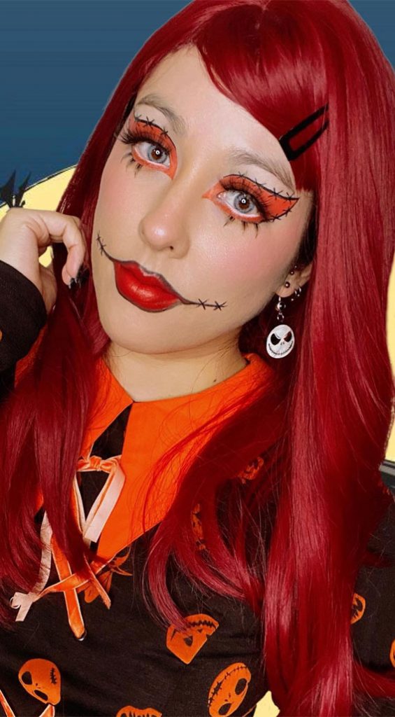 40+ Spooky Halloween Makeup Transformation Ideas : Sally Inspired Makeup