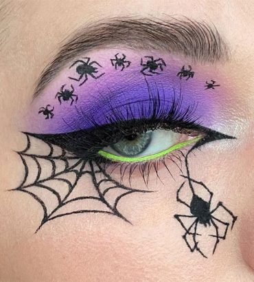 Ghoulish Glam 50+ Spooky Halloween Eye Makeup Ideas : Spider Family ...