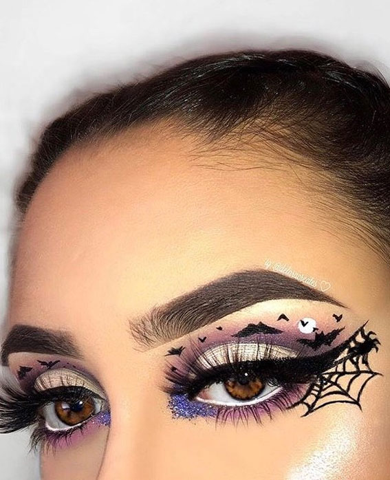 Ghoulish Glam 50+ Spooky Halloween Eye Makeup Ideas : Bat, Haunted ...
