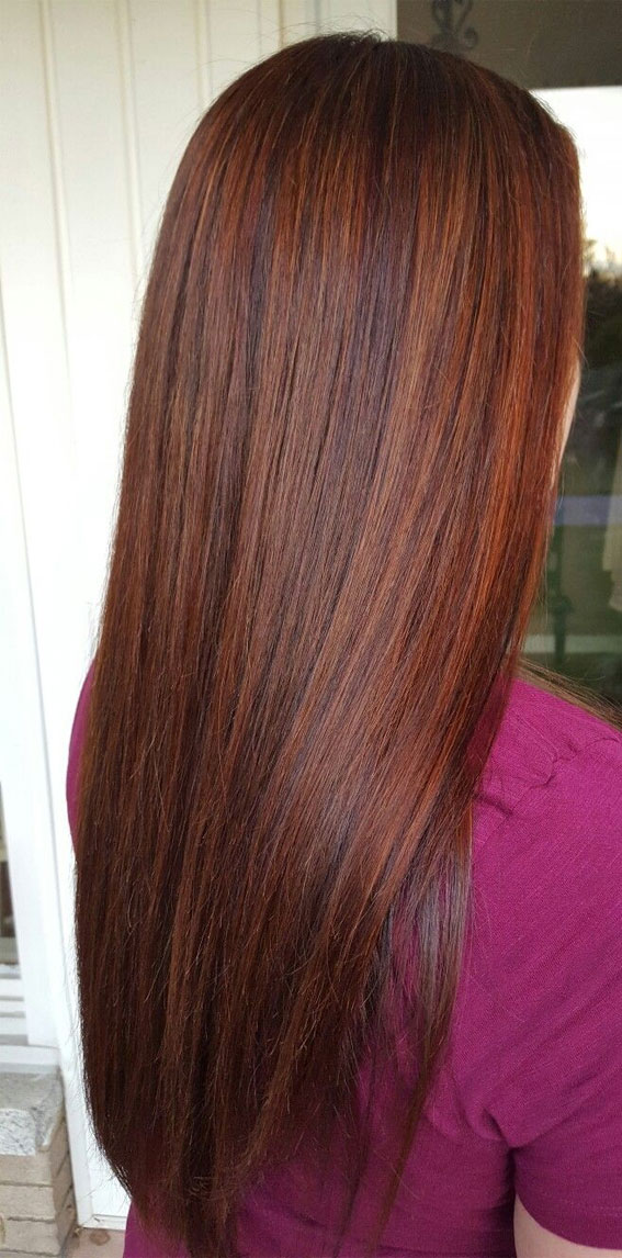50 Cozy Fall Hair Colour Ideas for a Stylish Season : Rustic Copper Brown