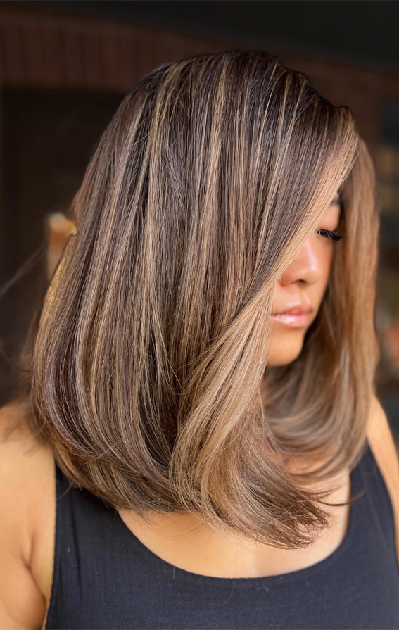 50 Sweater Weather Shades Fall Hair Colour Transformations : Multidimensional honey brunette