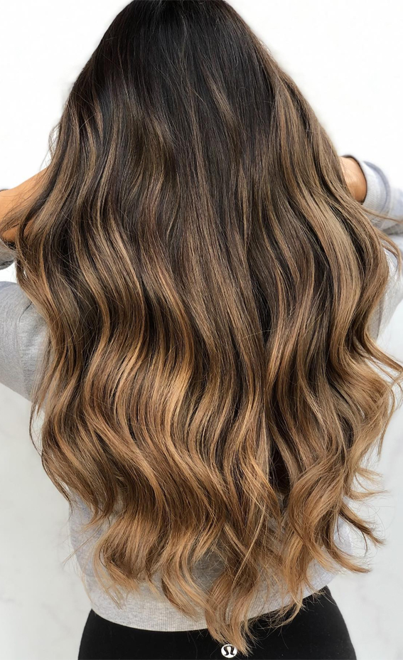 Fall hair colors, Copper hair color, Fall hair colors brown, Fall hair colors for blondes, Autumn hair color highlights, Fall hair colors medium length, Fall hair colors for short hair, Dark fall hair colors, fall hair colors 2023 brunette, honey caramel hair color